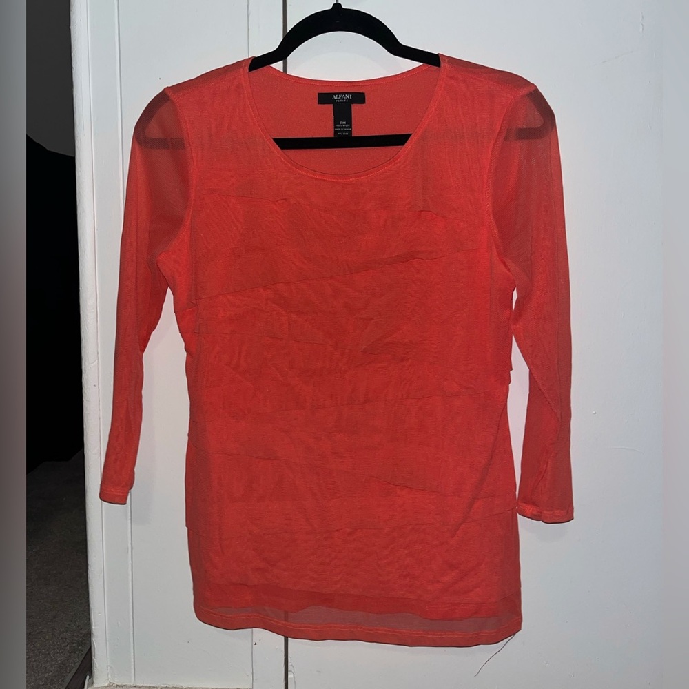 Alfani Ruffle Top Petite Med